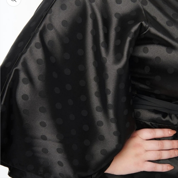 NWT Smak Parlour Plus Size Black Damask Dot Social Climber Caftan - Picture 3 of 7